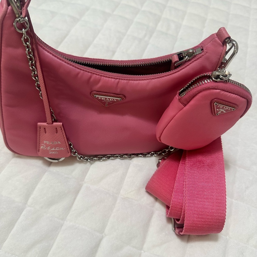 Prada Pink Shoulder Bag Set